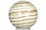Polished Banded Aragonite Sphere - Morocco #326840-1